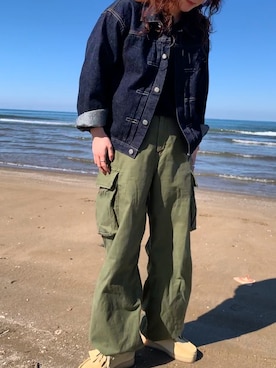 「LENO（リノ）のアイテム（ジャケット/アウター）」を使った、mさん（レディース・162cm）の春コーディネート