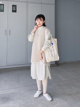 「UNIQLO U」｜「アイテム（ワンピース/ドレス）」を使った、ma---riさん（レディース・151cm）の春コーディネート