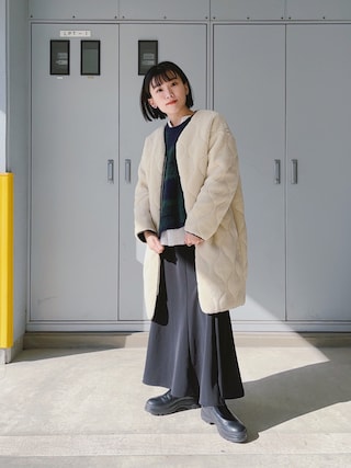 rokh ロク タイダイ染め ロングシャツ レディース ホワイト/パープル 6 (ROKU) - rokh ロク タイダイ染め ロングシャツ レディース