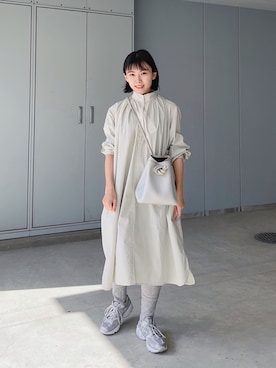 「UNIQLO U」｜「アイテム（ワンピース/ドレス）」を使った、ma---riさん（レディース・151cm）の春コーディネート