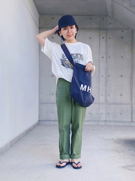 「Saturdays NYC（サタデーズ ニューヨークシティ ）のアイテム（サンダル）」を使った、ma---riさん（レディース・151cm）の夏コーディネート