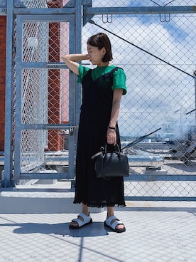 「UNITED ARROWS（ユナイテッドアローズ）のアイテム（ボストンバッグ）」を使った、ma---riさん（レディース・151cm）の夏コーディネート