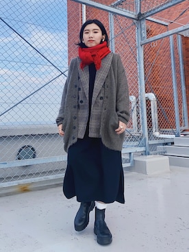 「AURALEE（オーラリー）のアイテム（カーディガン/ボレロ）」を使った、ma---riさん（レディース・151cm）の冬コーディネート