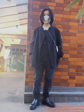 「THE SHINZONE（ザ　シンゾーン）のアイテム（オールインワン・サロペット）」を使った、ma---riさん（レディース・151cm）の冬コーディネート