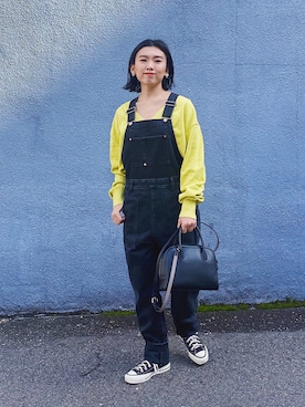 「THE SHINZONE（ザ　シンゾーン）のアイテム（オールインワン・サロペット）」を使った、ma---riさん（レディース・151cm）の冬コーディネート
