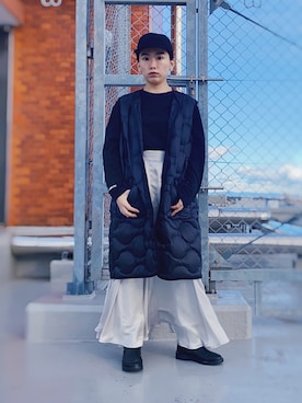 「マーメイドスカート」｜「アイテム（ダウンベスト）」を使った、ma---riさん（レディース・151cm）の冬コーディネート