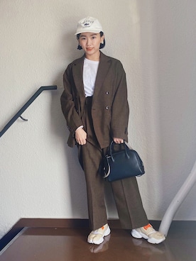 「ボストンバッグ」｜「アイテム（セットアップ）」を使った、ma---riさん（レディース・151cm）の春コーディネート
