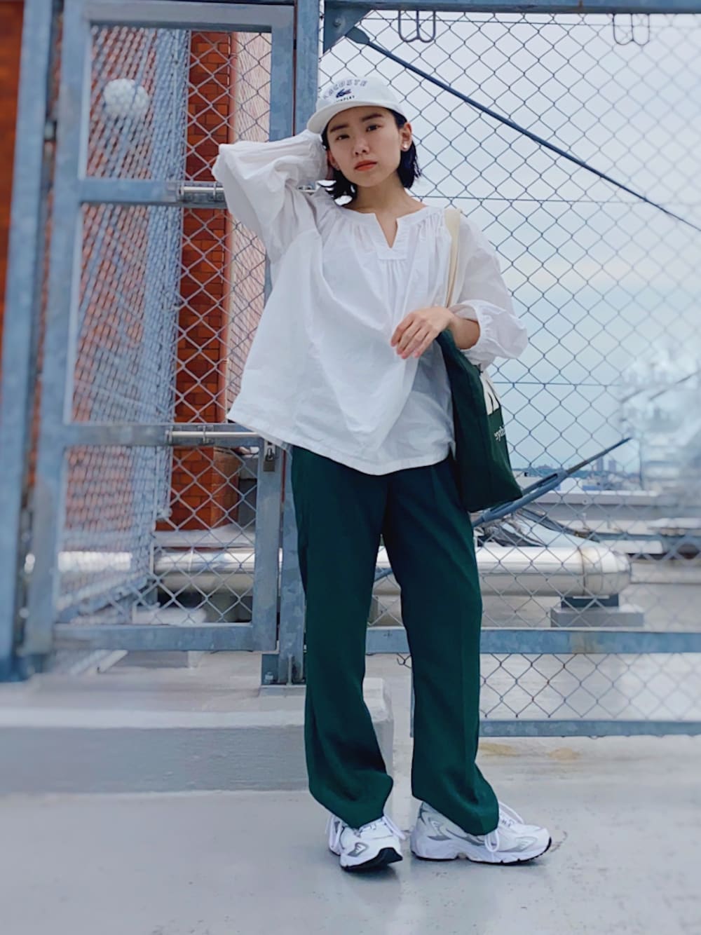 6 ROKU VOLUME STITCH SHIRT シャツ ブラウス ホワイト 6（ロク）の「＜6(ROKU)＞COTTON VOLUME STITCH SHIRT/シャツ（シャツ
