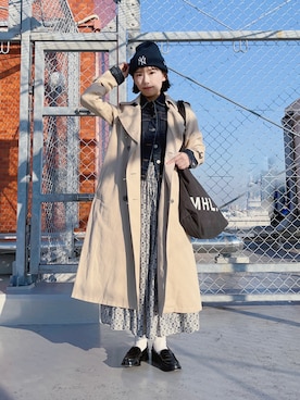 メゾン・ド・ソイル ロングスカート maison de soil メゾンドソイル WOOL COTTON TWILL WEAVE