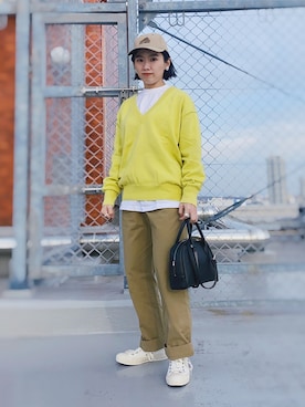 「UNITED ARROWS（ユナイテッドアローズ）のアイテム（ボストンバッグ）」を使った、ma---riさん（レディース・151cm）の春コーディネート