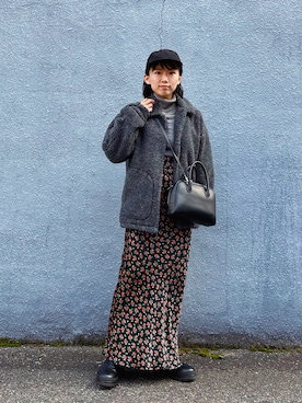 「UNITED ARROWS（ユナイテッドアローズ）のアイテム（ボストンバッグ）」を使った、ma---riさん（レディース・151cm）の冬コーディネート