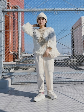 「PEANUTS（ピーナッツ）のアイテム（バッグ）」を使った、ma---riさん（レディース・151cm）の冬コーディネート