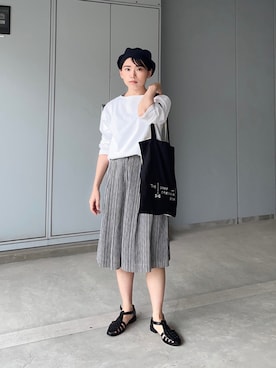 「Steven Alan（スティーブンアラン）のアイテム（サンダル）」を使った、ma---riさん（レディース・151cm）の夏コーディネート