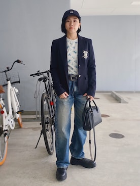 「UNITED ARROWS（ユナイテッドアローズ）のアイテム（ボストンバッグ）」を使った、ma---riさん（レディース・151cm）の春コーディネート