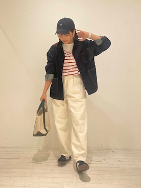 「アイテム（カバーオール）」を使った、ののさん（レディース・160cm）の秋コーディネート