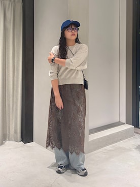 「URBAN RESEARCH DOORS（アーバンリサーチドアーズ）のDANTON　TKC6PANELCAP（キャップ、ブルー系）」を使った、ののさん（レディース・160cm）の秋コーディネート