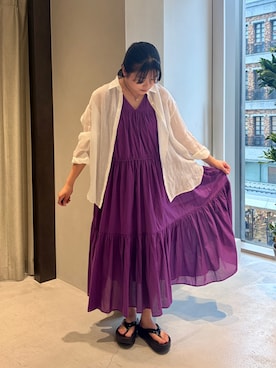 「URBAN RESEARCH DOORS（アーバンリサーチドアーズ）のOOFOS　OOMEGA（サンダル、ブラック系）」を使った、ののさん（レディース・160cm）の夏コーディネート