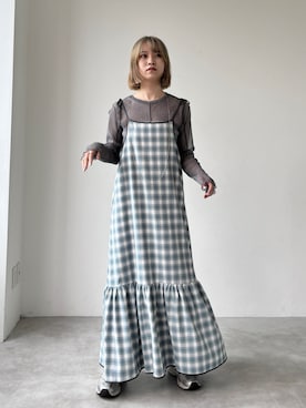 「チェックワンピース」｜「アイテム（その他）」を使った、EPIMI ÉPIMMYさん（レディース・158cm）の春コーディネート