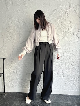 「マイベストコーデ2023」｜「アイテム（MA-1）」を使った、EPIMI ÉPIMMYさん（レディース・166cm）の冬コーディネート