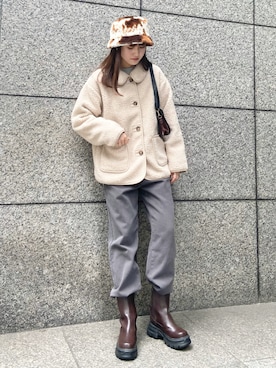 「ブーツイン」｜「アイテム（ステンカラーコート）」を使った、EPIMI ÉPIMMYさん（レディース・164cm）の秋コーディネート