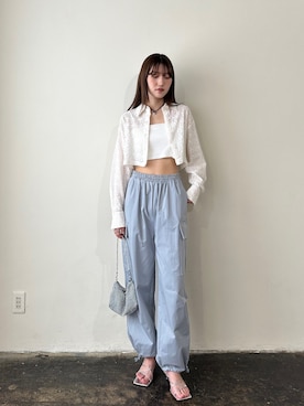 「カラー×コーデ」｜「アイテム（チューブトップ）」を使った、EPIMI ÉPIMMYさん（レディース・164cm）の夏コーディネート