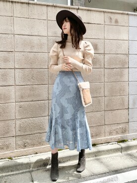 「パワショルニット」｜EPIMI ÉPIMMYさん（レディース・164cm）の秋コーディネート