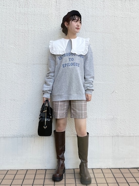 「archives（アルシーヴ）のアイテム（帽子）」を使った、EPIMI ÉPIMMYさん（レディース・164cm）の秋コーディネート