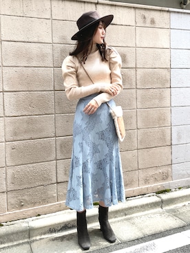 「パワショルニット」｜EPIMI ÉPIMMYさん（レディース・164cm）の秋コーディネート