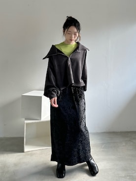 「ベロアスカート」｜「アイテム（その他）」を使った、EPIMI ÉPIMMYさん（レディース・156cm）の秋コーディネート