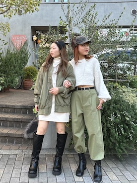 「タートルネック」｜「アイテム（チノパンツ）」を使った、EPIMI ÉPIMMYさん（レディース・157cm）の冬コーディネート