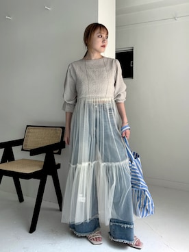 「SLOBE citron.（スローブシトロン）のアイテム」を使った、EPIMI ÉPIMMYさん（レディース・165cm）の夏コーディネート