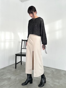「スパンコール」｜「アイテム（その他）」を使った、EPIMI ÉPIMMYさん（レディース・166cm）の冬コーディネート