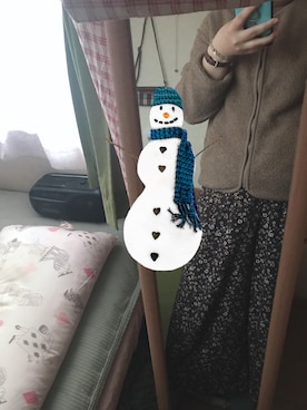 「Honeys（ハニーズ）のアイテム（スラックス、ブラウン系）」を使った、yufu💐さん（レディース）の冬コーディネート