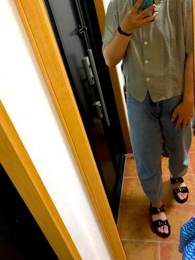 「しまむら（シマムラ）のアイテム（デニムパンツ、ブルー系）」を使った、yufu💐さん（レディース）の夏コーディネート