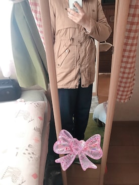 「no brand（ノーブランド）のアイテム（モッズコート）」を使った、yufu💐さん（レディース・165cm）の冬コーディネート