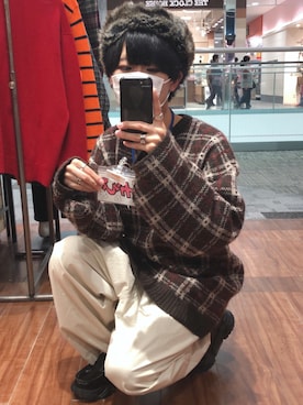 「Ruben（ルーベン）のアイテム（キャップ）」を使った、プチプラのかぴばらさんさん（メンズ・163cm）の秋コーディネート