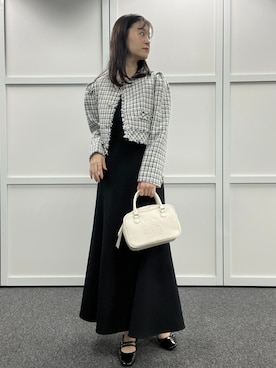 「one after another NICE CLAUP（ワンアフターアナザーナイスクラップ）のアイテム（ノーカラージャケット）」を使った、Megumi❤︎さん（レディース・165cm）の秋コーディネート