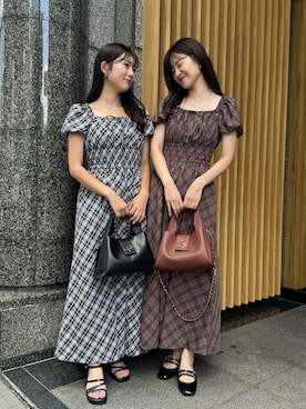 「お揃いコーデ」｜「アイテム（ワンピース/ドレス）」を使った、Megumi❤︎さん（レディース・165cm）の夏コーディネート