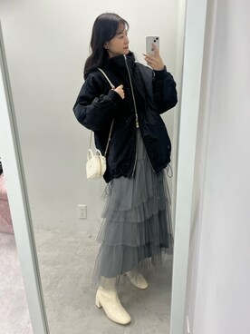 「モンスターパーカー」｜「アイテム（ダウンジャケット/コート）」を使った、Megumi❤︎さん（レディース・165cm）の秋コーディネート