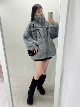 「one after another NICE CLAUP（ワンアフターアナザーナイスクラップ）のアイテム（ブルゾン）」を使った、Megumi❤︎さん（レディース・165cm）の冬コーディネート