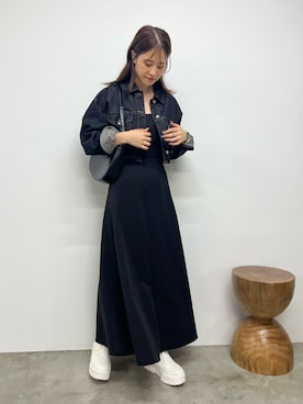 「one after another NICE CLAUP（ワンアフターアナザーナイスクラップ）のアイテム（デニムジャケット）」を使った、Megumi❤︎さん（レディース・165cm）の夏コーディネート