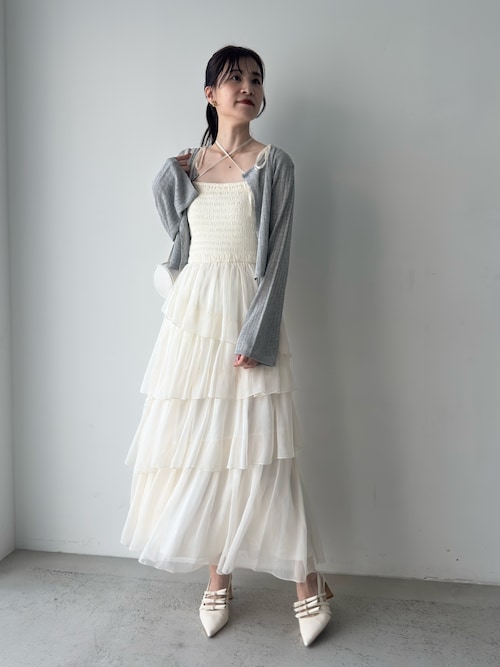 NICE CLAUP シアーロングキャミワンピース ラベンダー 新品NICE CLAUP シアーロングキャミワンピース ラベンダー
