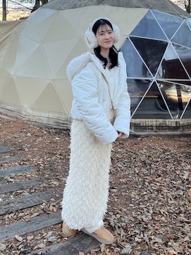 「アイテム（イヤーマフ）」を使った、Megumi❤︎さん（レディース・165cm）の冬コーディネート