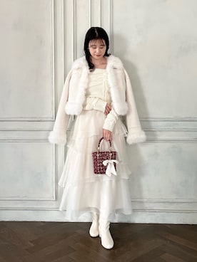 「アイテム（ムートンコート）」を使った、Megumi❤︎さん（レディース・165cm）の秋コーディネート