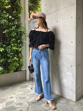 「オフショルダー」｜Megumi❤︎さん（レディース・165cm・30代）の夏コーディネート