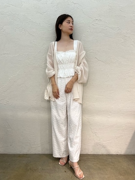 「one after another NICE CLAUP（ワンアフターアナザーナイスクラップ）のアイテム（サロペット/オーバーオール）」を使った、Megumi❤︎さん（レディース・165cm）の夏コーディネート