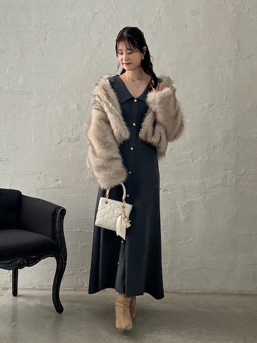 セール】フェイクファーショートコート（ブルゾン）｜one after