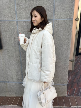 「アイテム（ダウンジャケット/コート）」を使った、Megumi❤︎さん（レディース・165cm）の冬コーディネート