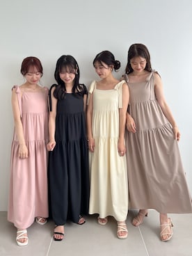「お揃いコーデ」｜「アイテム（サンダル）」を使った、Megumi❤︎さん（レディース・165cm）の夏コーディネート