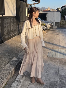 「春カラー」｜「アイテム（キャミソール）」を使った、Megumi❤︎さん（レディース・165cm）の春コーディネート